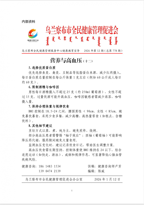 营养与高血压(十二)